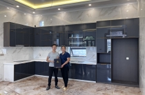 Tủ Bếp Đá Cánh Kính Bắc Giang