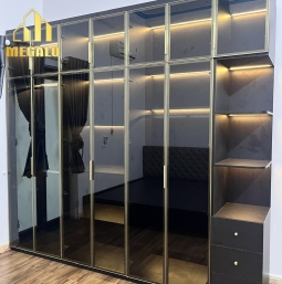 tủ quần áo gỗ plywood cao cấp cánh kính