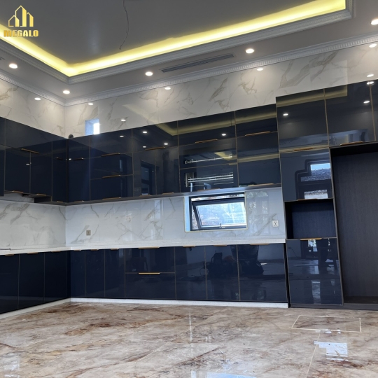 Tủ Bếp Đá Cánh Kính Cao Cấp