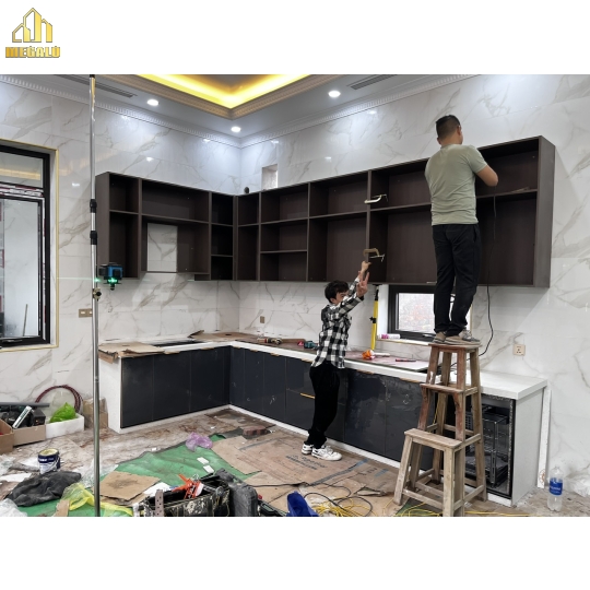 Tủ Bếp Đá Cánh Kính Cao Cấp